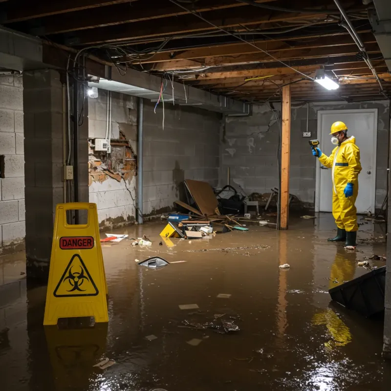 Flooded Basement Electrical Hazard in Saint Martin, MS Property